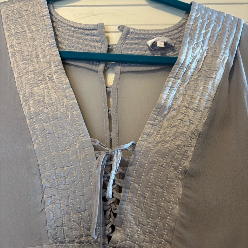 Anthropologie Ghost London Pale Blue Dress with Bell Sleeves - Picture 6 of 12